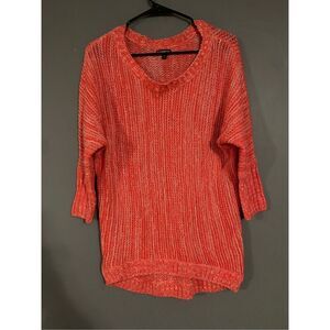 Express Pink Wool Knit 3/4 Sleeve Scoop Neck Sweater Size Medium